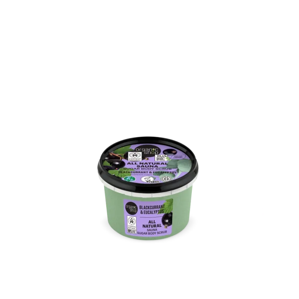 Organic Shop Gommage au sucre de cassis et d'eucalyptus avec effet sauna, 250 ml