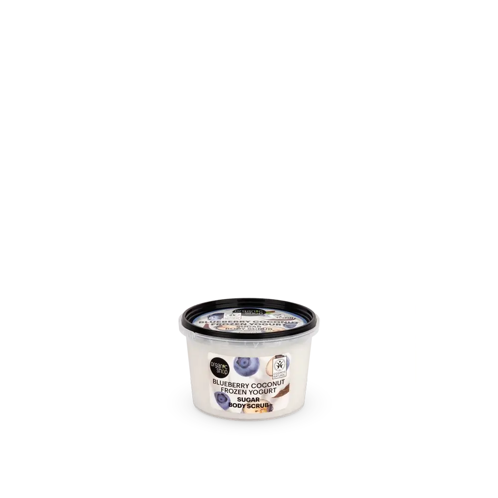 Organic Shop Gommage à la myrtille et à la noix de coco au yaourt glacé et au sucre Gommage à la myrtille et à la noix de coco au sucre, 250 ml