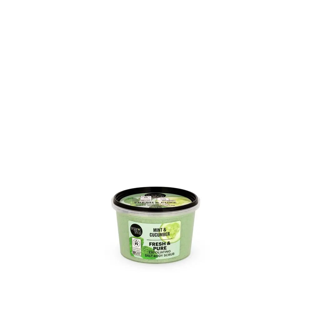 Organic Shop Fresh & Pure Peppermint & Cucumber Salt Body Scrub, 250 Ml