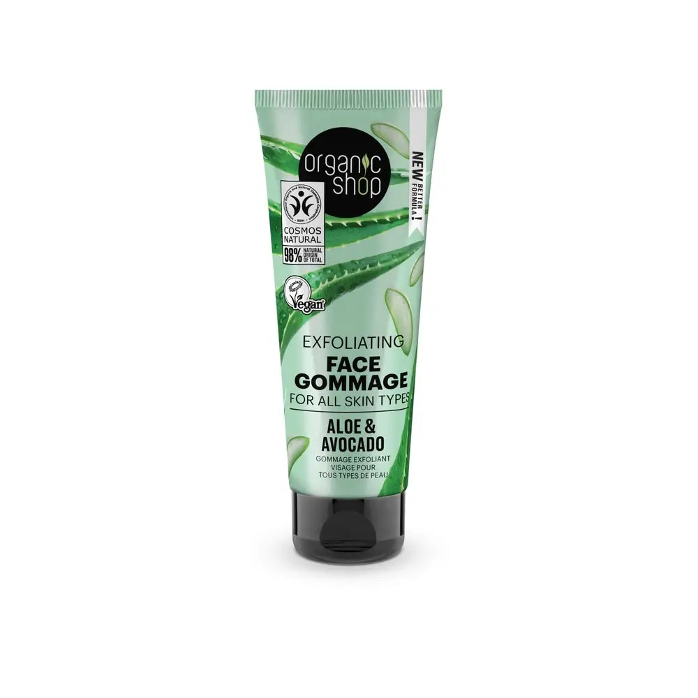 Organic Shop Gommage pour tous types de peaux Avocat et aloès Organic Shop, 75 ml