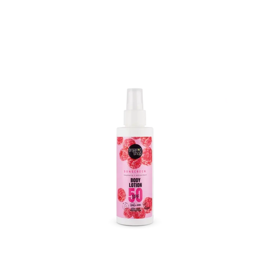 Organic Shop Lait solaire framboise + antioxydant Spf50, 150 ml