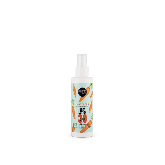 Organic Shop Lait solaire à la carotte et aux antioxydants Spf30, 150 Ml