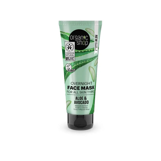 Organic Shop Masque de nuit pour tous types de peau Avocat et aloès Organic Shop, 75 ml
