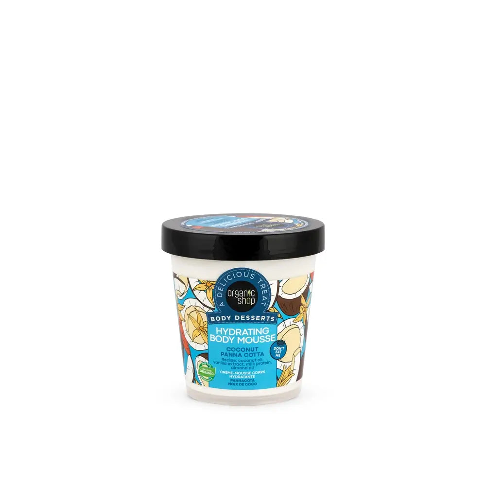 Organic Shop Mousse hydratante pour le corps Panna Cotta à la noix de coco, 450 ml