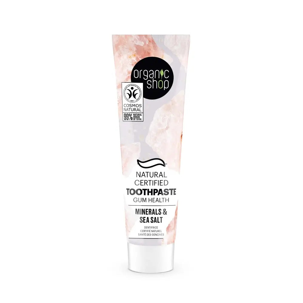 Organic Shop Os Minerals & Sea Salt. Dentifrice certifié naturel pour des gencives saines, 100 g
