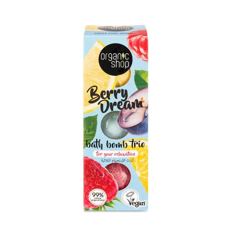 Organic Shop Trio de bombes de bain Berry Dream, 3 x 85 g