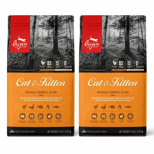 Orijen Feline Cat Kitten 5,4 Kg Croquettes pour chat, pack 2