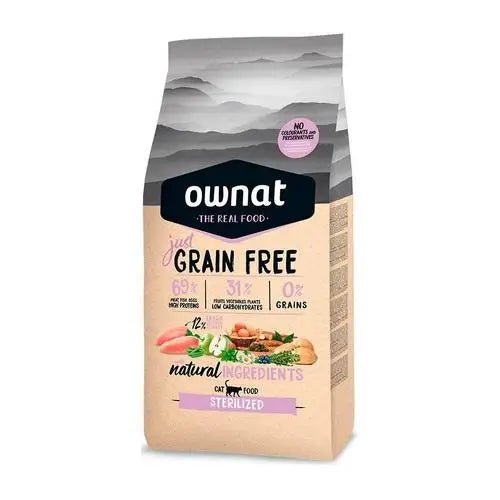 Ownat Just Feline Adult Sterilised Grain Free 8Kg, nourriture pour chats