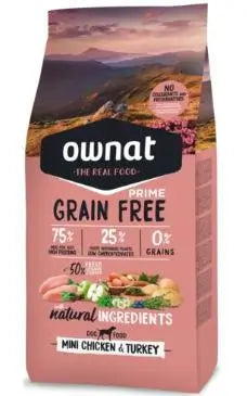 Ownat Prime Canine Adult Mini Grain Free Chicken Turkey 1kg, dog food for dogs