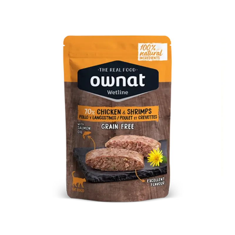 Ownat Wetline Feline Poulet et Crevettes 12X85Gr