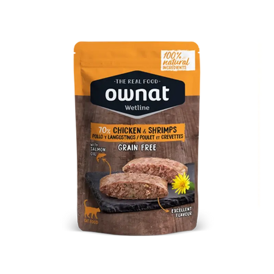 Ownat Wetline Feline Poulet et Crevettes 12X85Gr
