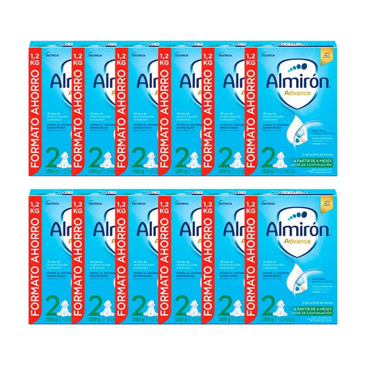 Pack 12 X Almiron Advance 2, Powdered Formula for Babies, from 6 Months, 1200g