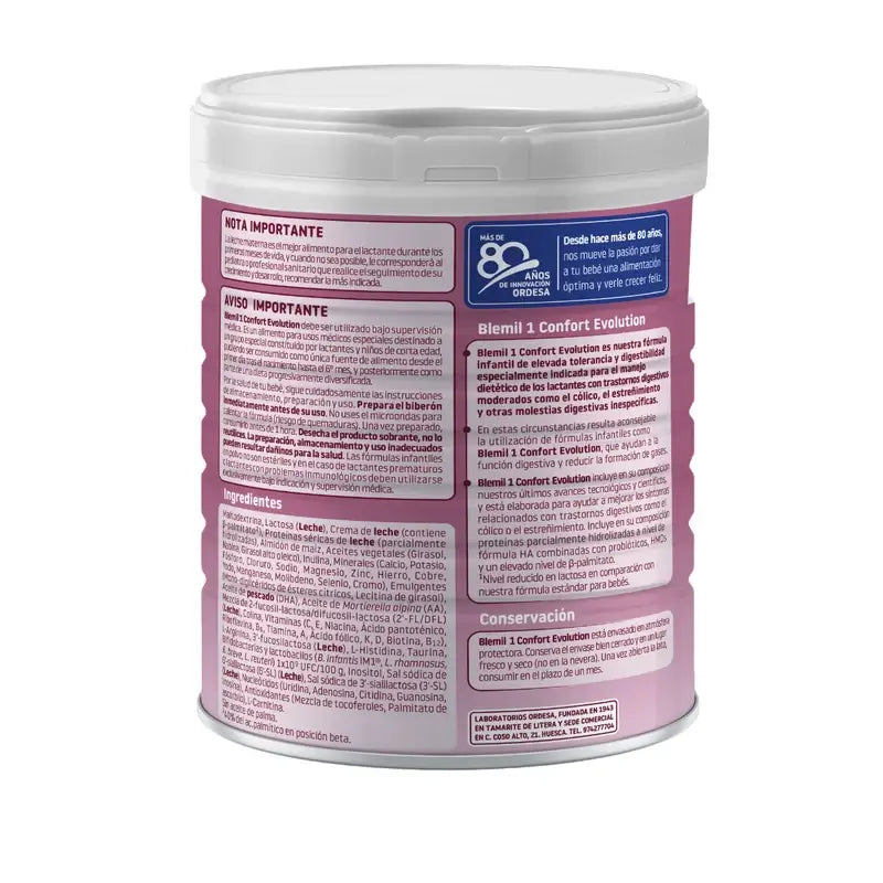 Blemil 1 Comfort Evolution, paquet de 12x800g