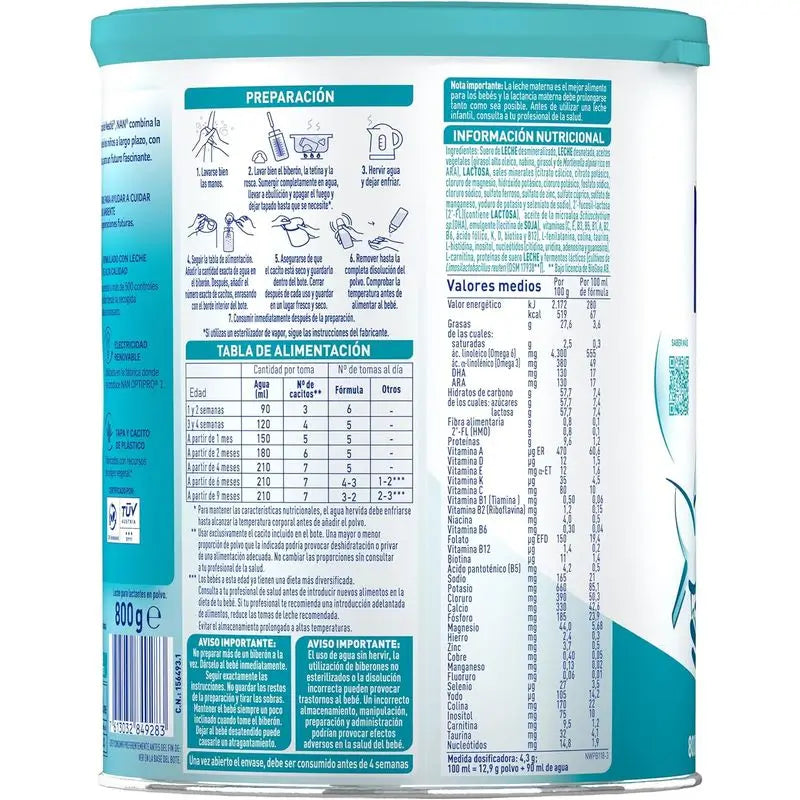 Nestlé Nan Optipro 1 Lait de démarrage, 12X800 g