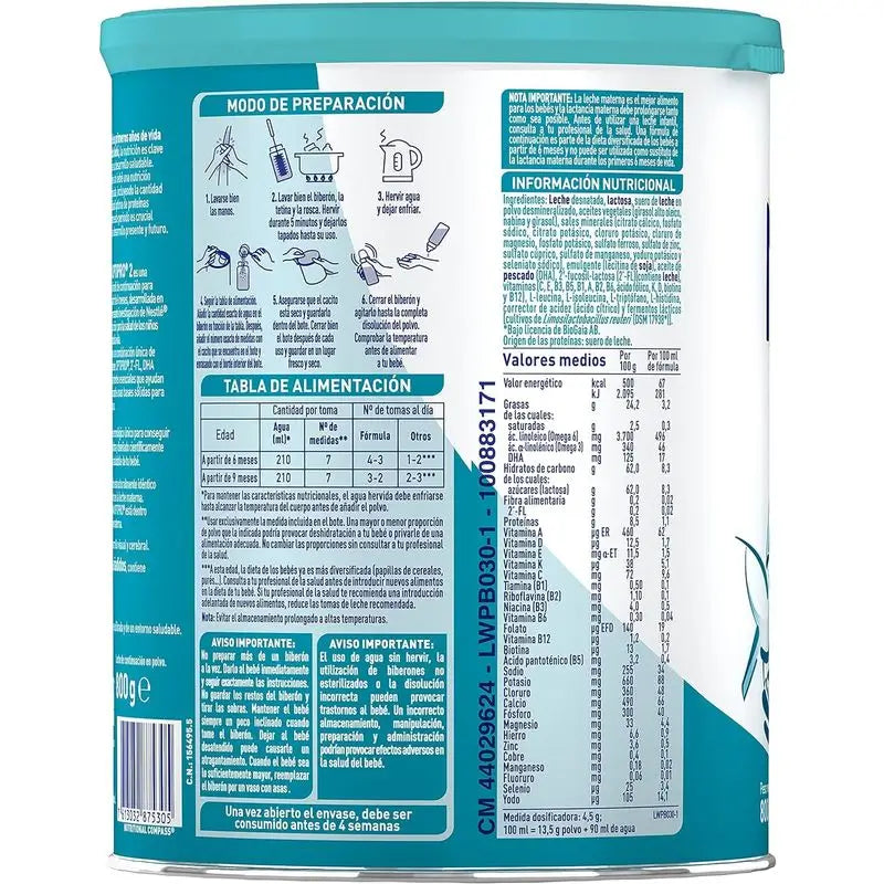 Lait maternisé Nestlé Nan Optipro 2, 12X800g