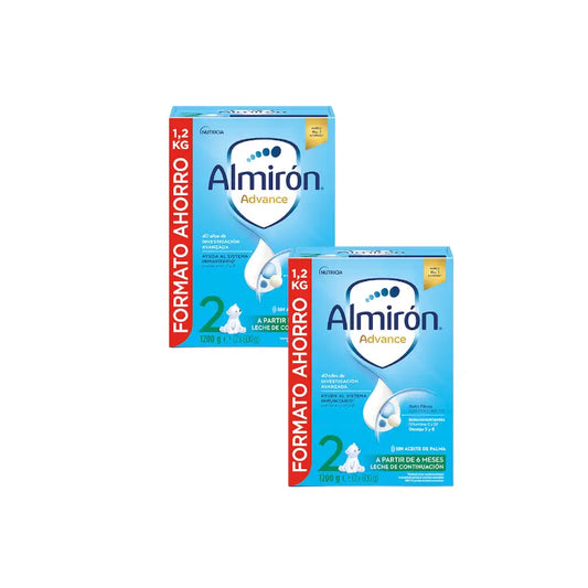 Pack 2 X Almirón Advance 2, Powdered Formula for Babies, from 6 Months, 1200g