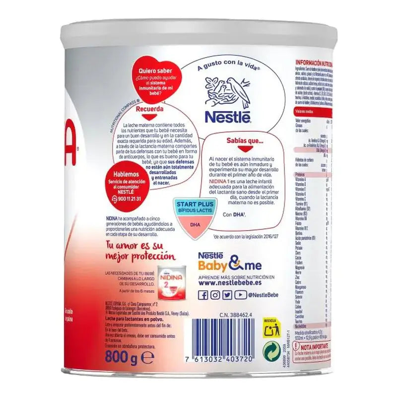 Pack 2 X Nestlé Nidina 1 pour nourrissons 800 g