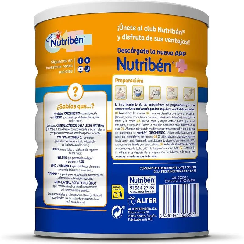 Nutribén Croissance Pro+ 3 Lait, 2 X 800 grammes