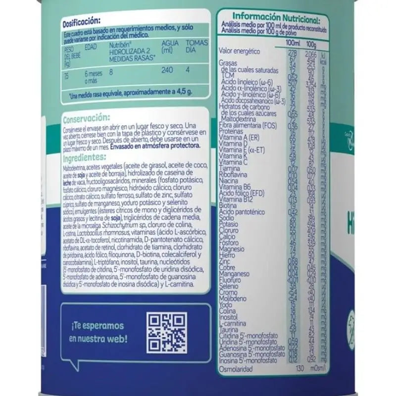 Nutribén Hydrolysé 2 Lait Continuation, 2 X 400 g