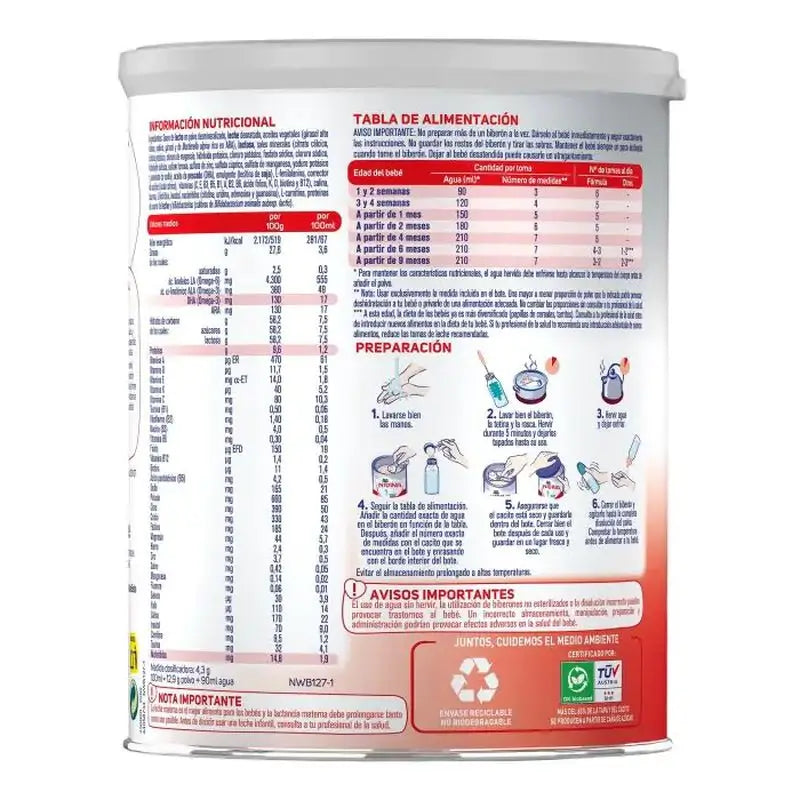 Pack 4 X Nestlé Nidina 1 pour nourrissons 800 g