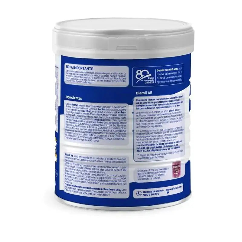 Pack 8 X Blemil Plus 1 AE, 800 grammes