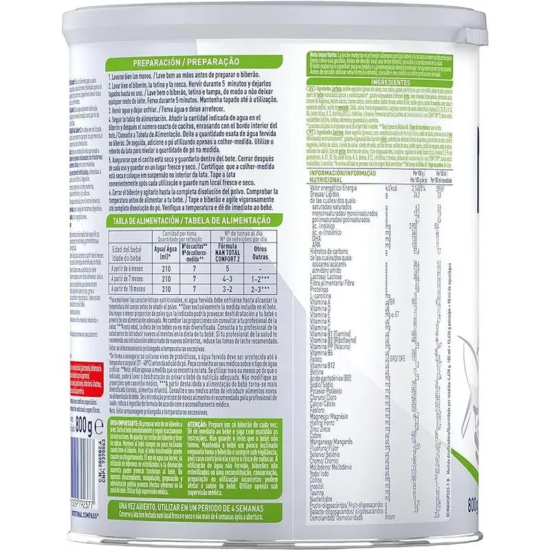 Lait infantile Nestlé Nan Total Comfort 2, paquet de 8 x 800 g