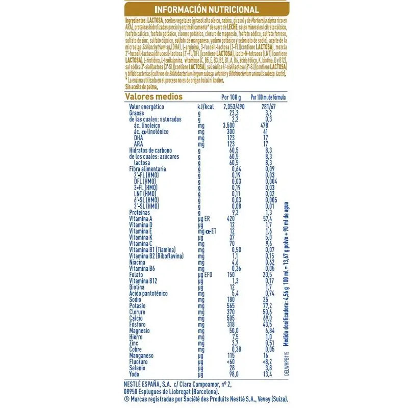 Préparation lactée Nestlé Nan Supreme Pro 2, 8X800 g