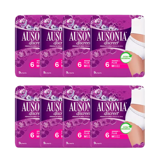 Pack 8X Ausonia Discreet Pants Plus Size M, 72 Pcs.