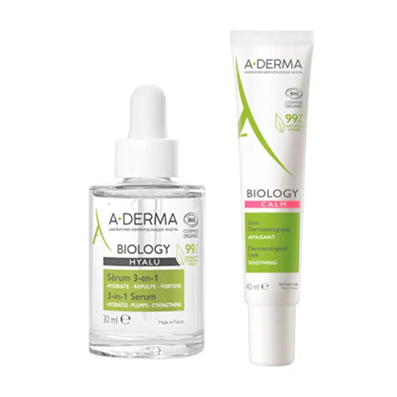 A-Derma Pack Biology calm care, 40 ml + A-Derma Biology Hyalu Serum 3 in 1, 30 ml