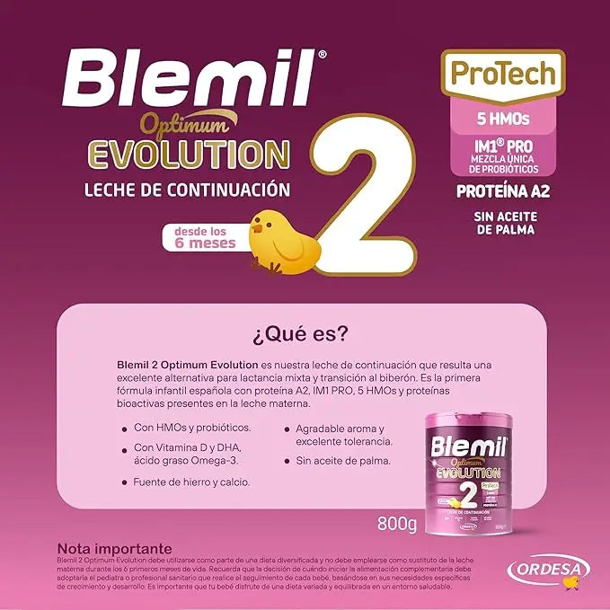 Blemil Optimum Evolution 2 lait maternisé, 6X800g