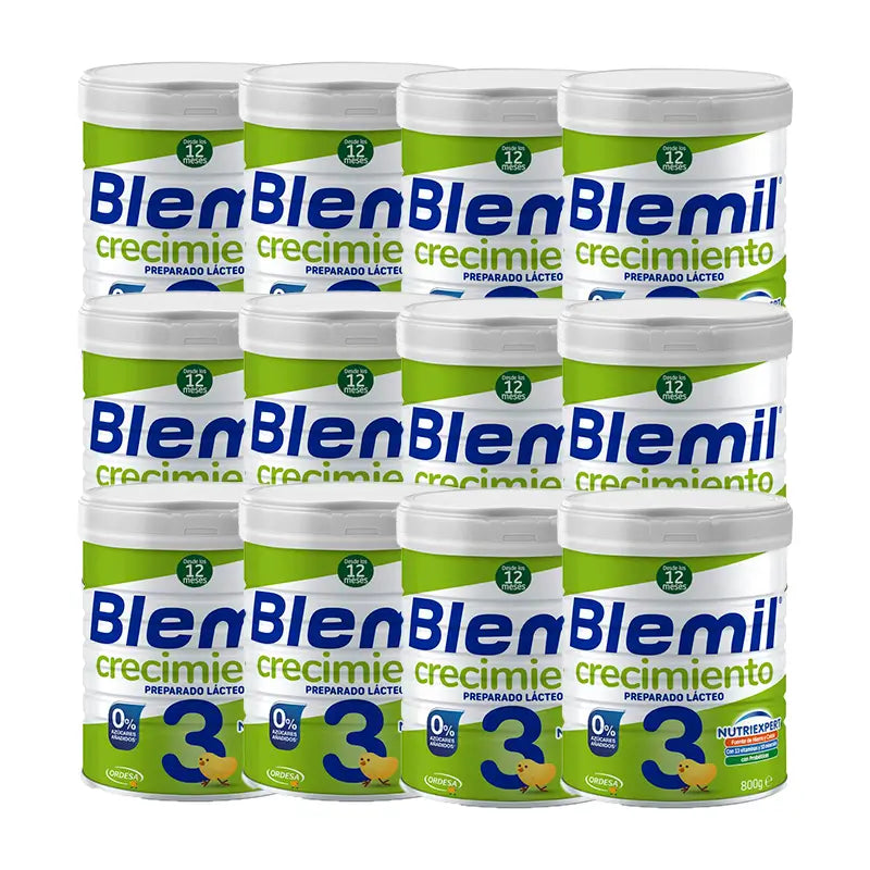 Blemil Plus 3 Growth Pack 0% Added Sugar, 12x800g