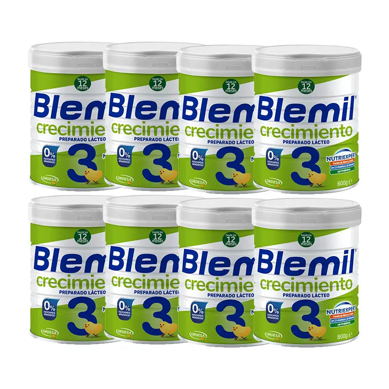 Blemil Plus 3 Growth Pack 0% Added Sugar, 8x800g