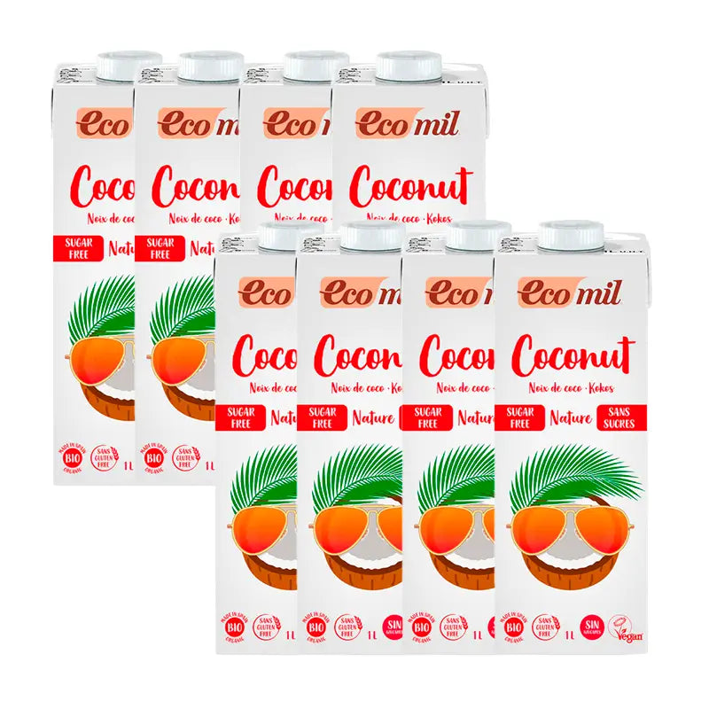Pack Ecomil Coconut Nature Bio, 1 L, 8 units