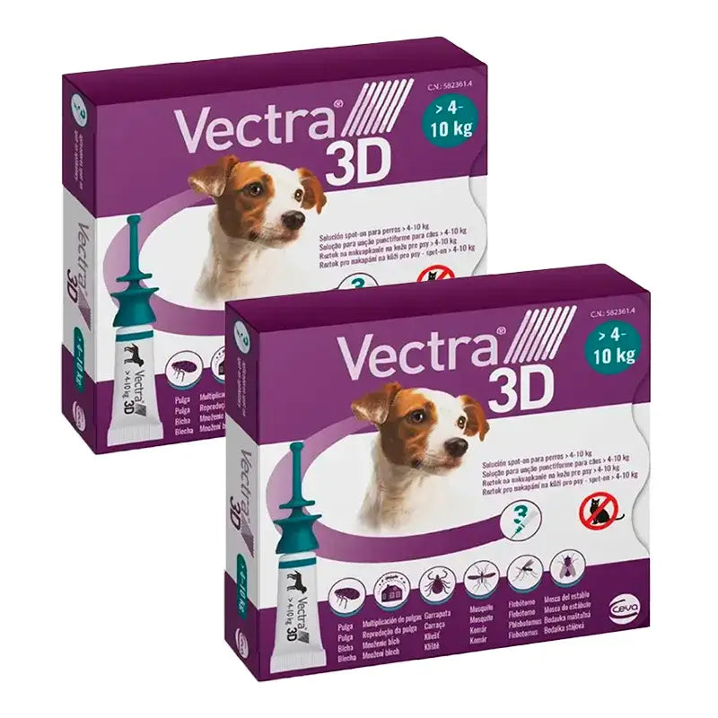 Vectra 3D Dog 4-10 kg, Pack 2 X 3 Pipettes