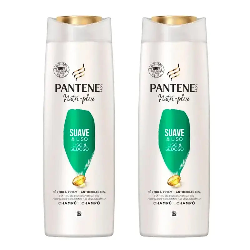 Pantene Nutri Plex Smooth & Sleek Shampooing, Pack 2 x 385Ml
