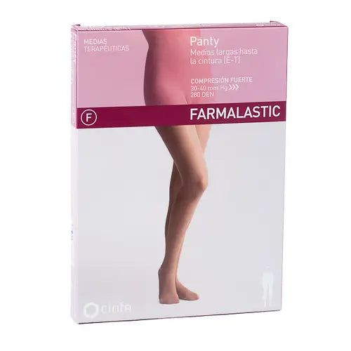 Farmalastic Compression Pantyhose Strong Compression Beige, Size Queen Plus
