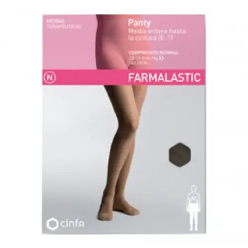 Farmalastic Compression Pantyhose Normal Compression Full Stocking Black Size M