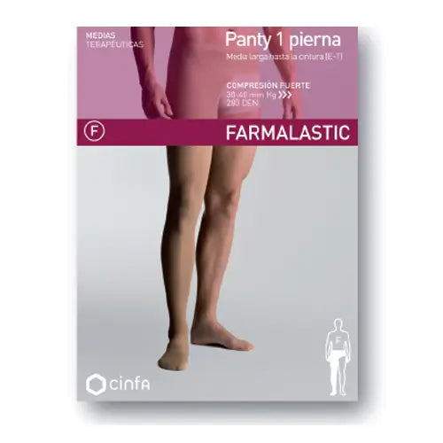 Farmalastic Compression Pantyhose Strong Compression Right Leg Large Size
