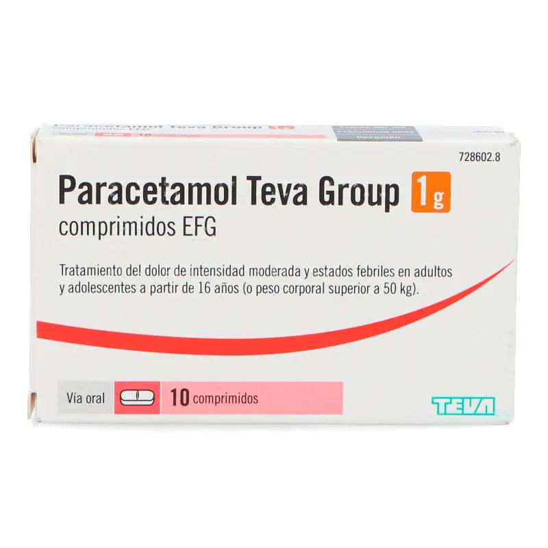 Paracetamol Teva Group 1 g, 10 tablets