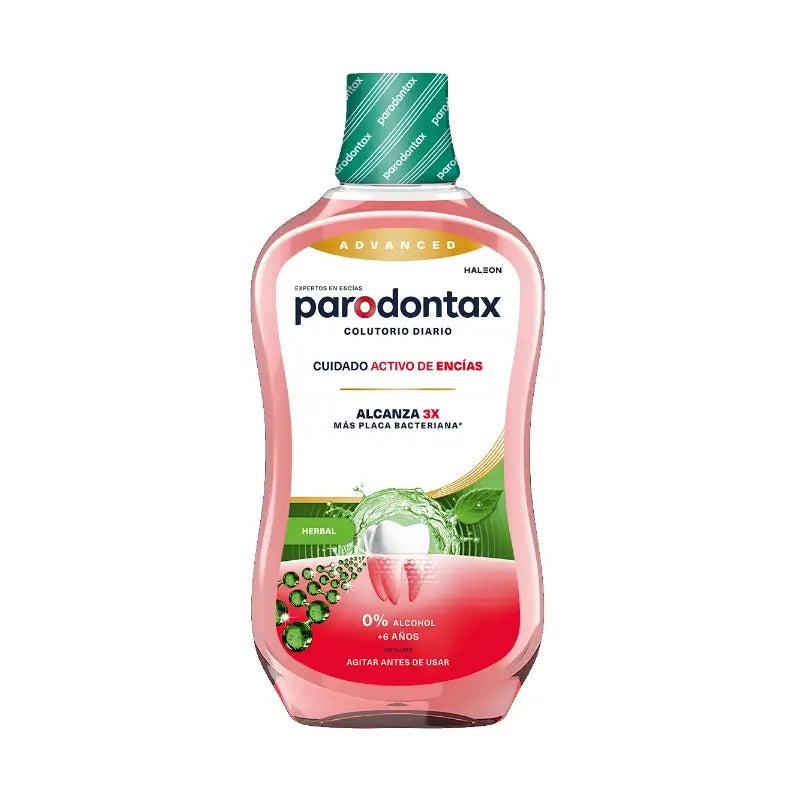 Parodontax Bain de bouche quotidien à base de plantes pour le soin des gencives, 500 ml