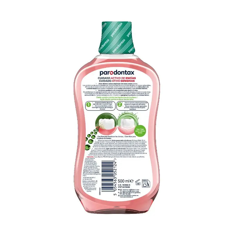 Parodontax Bain de bouche quotidien à base de plantes pour le soin des gencives, 500 ml