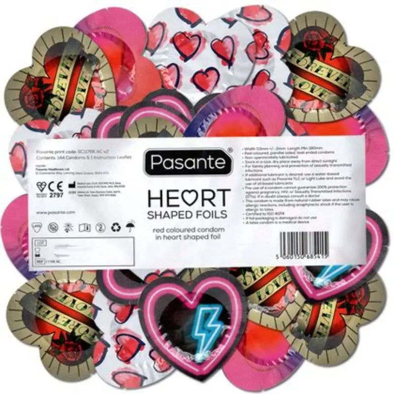 Red Condoms Heart Shape Pouch, 144 units