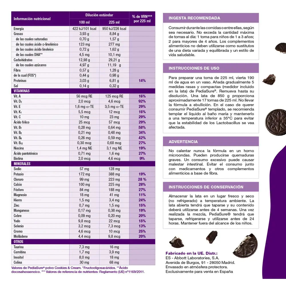 Pediasure Cookies & Cream, 850 g