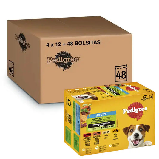 Pedigree Sachets 12Pack Mixed Sauce 4X12X100