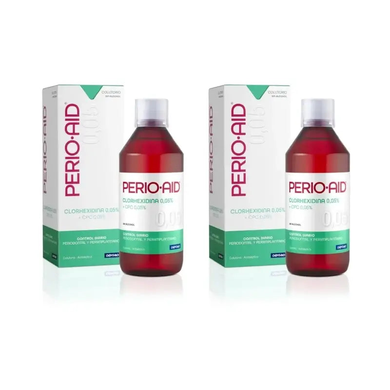 Perio Aid Bain de bouche d'entretien sans alcool, 2X500 ml
