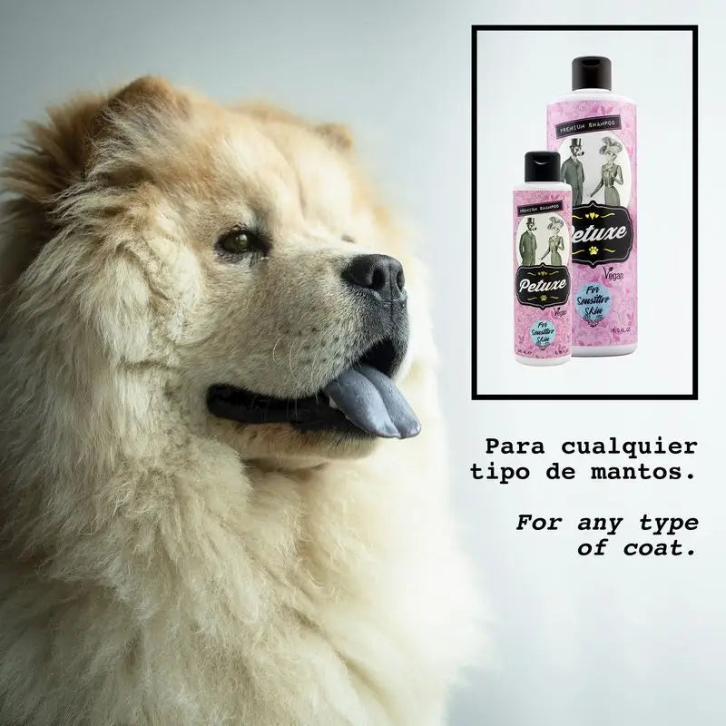 Shampooing hypoallergénique Petuxe (peau sensible). Zéro% : Sel, Sulfates, Silicones,... 200 Ml