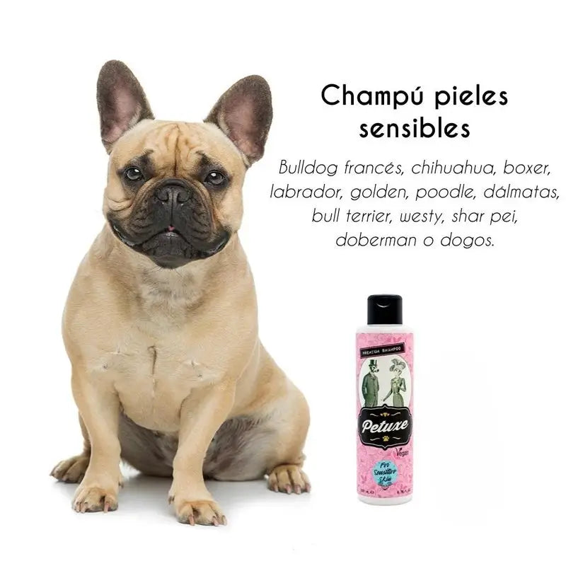 Shampooing hypoallergénique Petuxe (peau sensible). Zéro% : Sel, Sulfates, Silicones,... 200 Ml