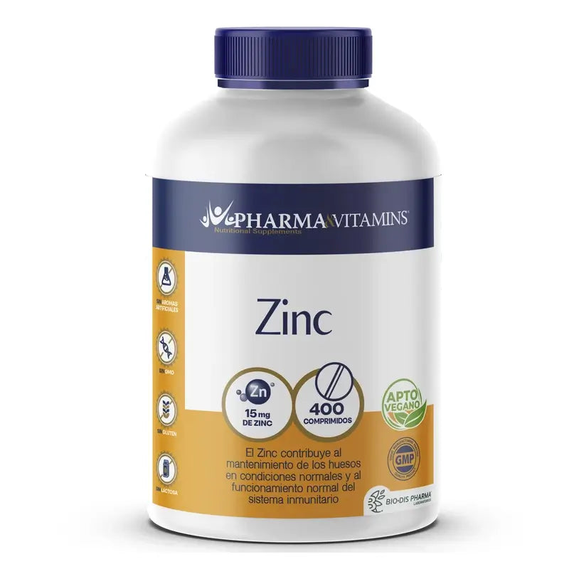 Pharma & Vitamines Zinc 15 Mg. 400 comprimés