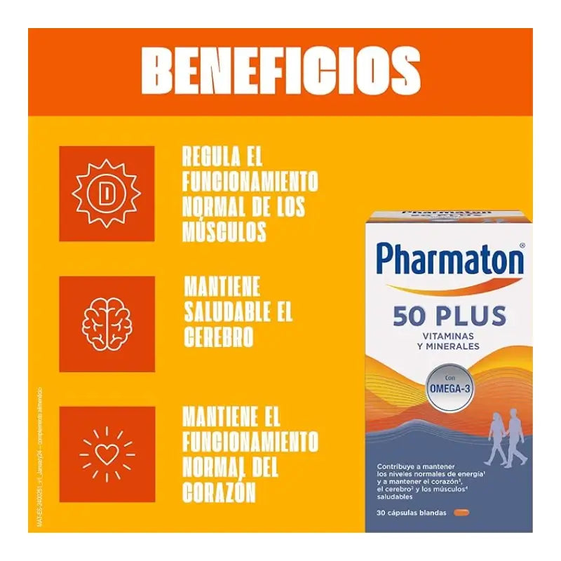 Pharmaton 50 Plus Multivitamines, 120 gélules
