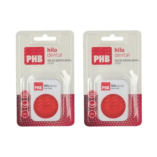 Fil dentaire Phb avec cire, 2X50 M